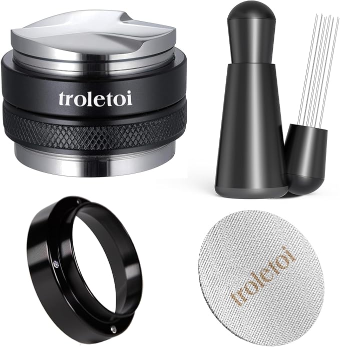 54mm Espresso Accessories Kit – Coffee Distributor & Tamper Leveler, WDT Tool by troletoi