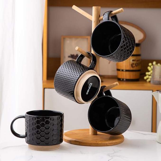 GBhome 15OZ Stackable Coffee Mugs, Ceramic Coffee Mugs - Image 8