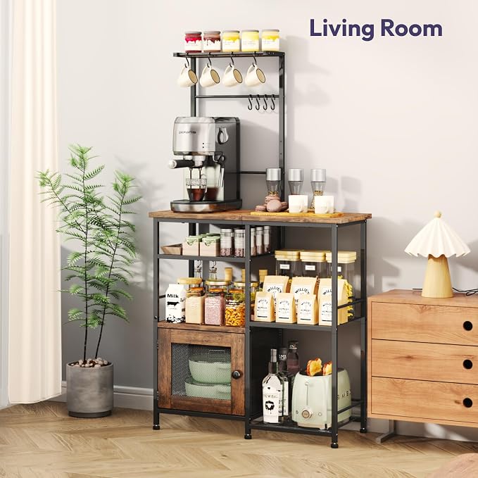SWTYMIKI Bakers Rack with Storage - Image 4
