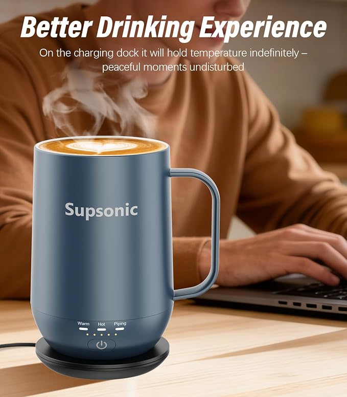 Supsonic - 16oz Self Heating Coffee Mug, Smart Heated Coffee Mug Faster - Image 4