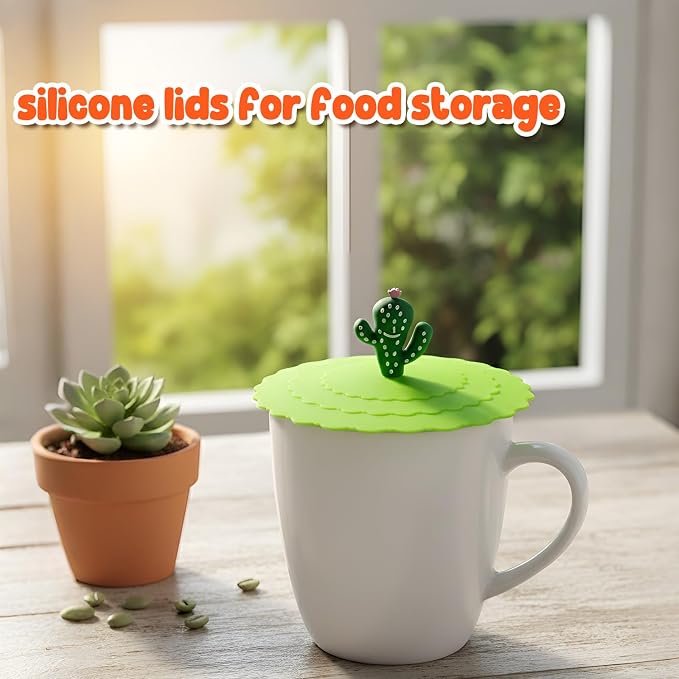 8PCS Silicone Cup Lids Mug Cover, Colorful Food Grade Anti-dust Airtight Seal - Image 3