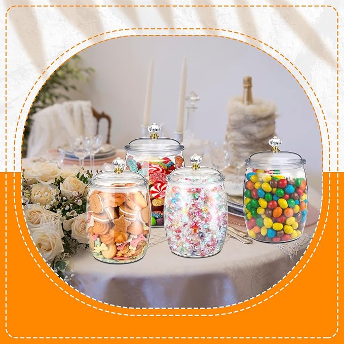 Nuogo 4 Pcs Plastic Candy and Cookie Jars - Image 5