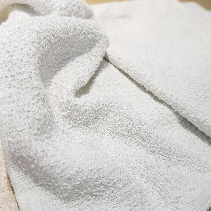 White Bar Towels, 14” x 17”, Reusable Cleaning Towels, Durable Terry Cloth Rags - Image 2