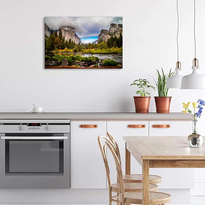 California Yosemite Wall Art Living Room Home Decoration, Panorama of National - Image 2