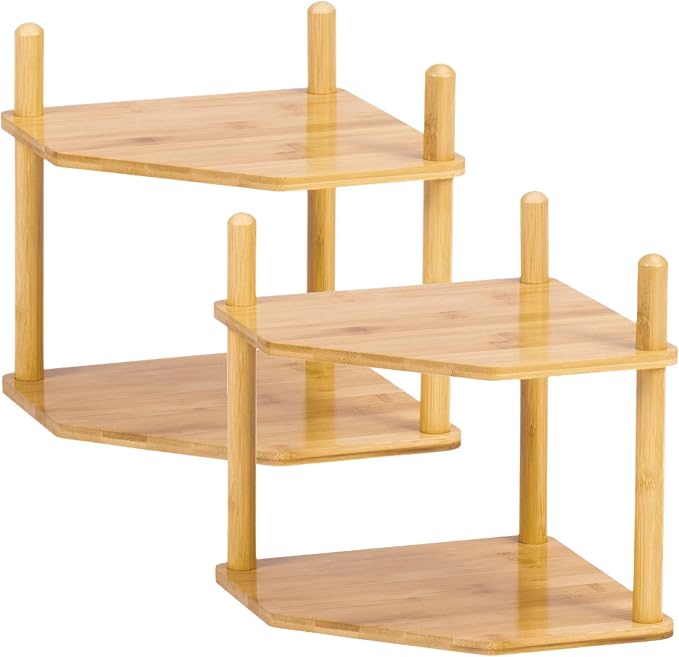 3-Tier Expandable Bamboo Corner Shelf by WooFawn