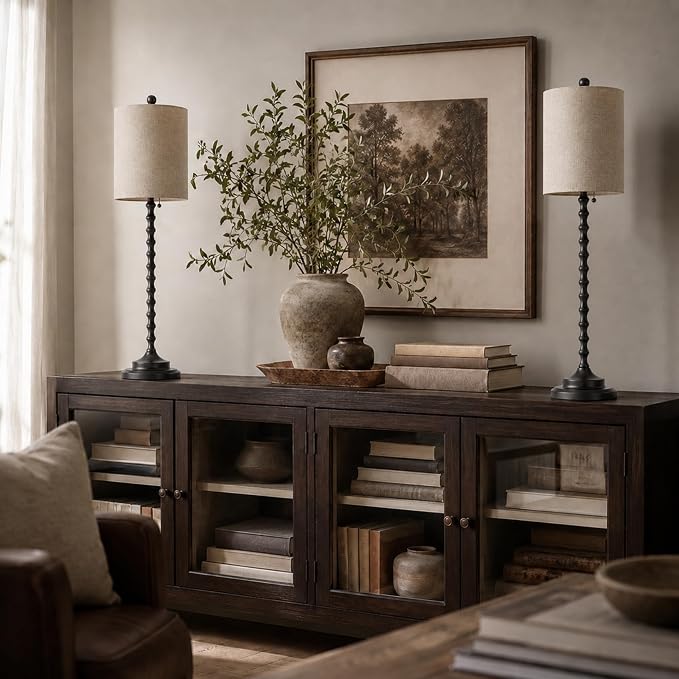 Buffet Lamps Set of 2, Dining Sideboard & Living Room, Candlestick Lamps - Image 5