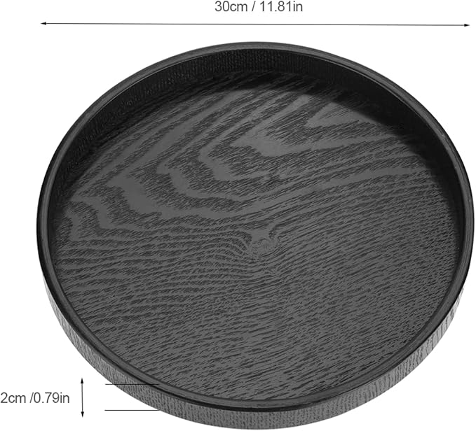 Yinhing Round Tray, Coffee Table Tray Food Meals Serving Plate Restaurant Wood - Image 8