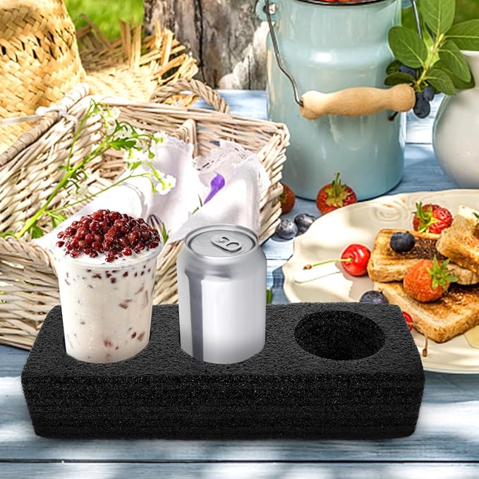 Vaguelly Portable Milk Tea Cup Holder 3-Hole Beverage Drink Carrier Tray - Image 2