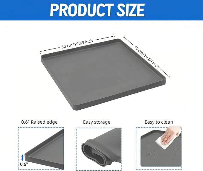 Mini Fridge Silicone Mat 19.7x19.7 Inch - Image 3