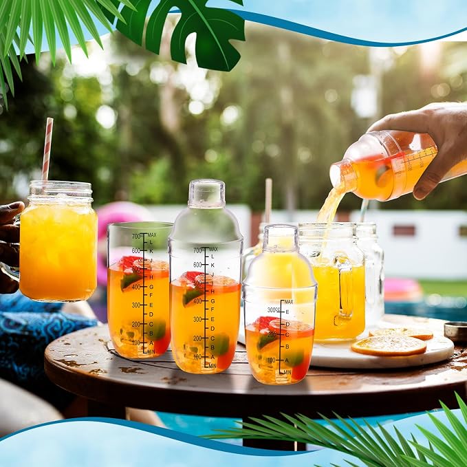 Lallisa 8 Pcs Plastic Cocktail Shaker Set Drink Shaker Mixer - Image 4