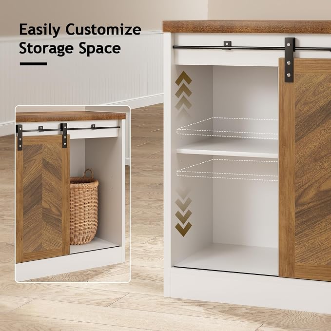 Catrimown Farmhouse Small Coffee Bar Cabinet - Image 5