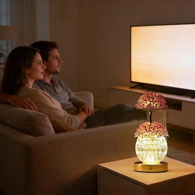 Touch Dimmable Purple Flower Lamp Color Changing Light - Image 5