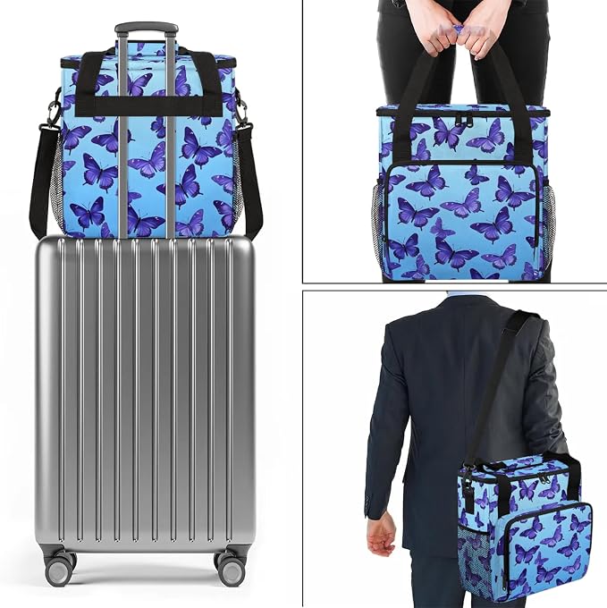 Butterfly Animals Coffee Maker Carring Bag, Large Insulated Storage Organizer - Image 7