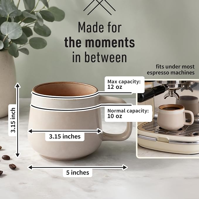 Ava Nord Ceramic Coffee Mugs Set of 4 | 12 oz Stoneware Coffee Cups | Lead-Free - Image 2