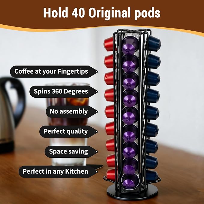 Black 40 Pods Coffee Pod Holder - Image 5