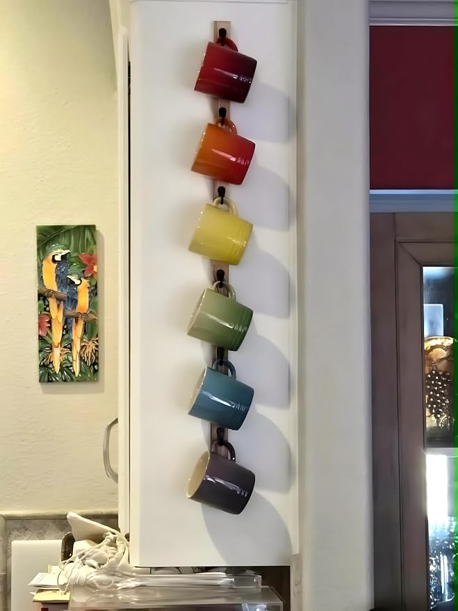 Yohsnor Wall Mounted Coffee Cup Holder Set of 2 – Stylish Mug Rack Hooks - Image 4