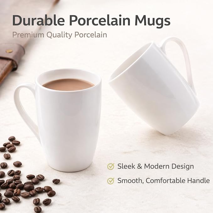 GBhome 12 OZ Off White Coffee Mugs, Ceramic Coffee Mugs Set - Image 3
