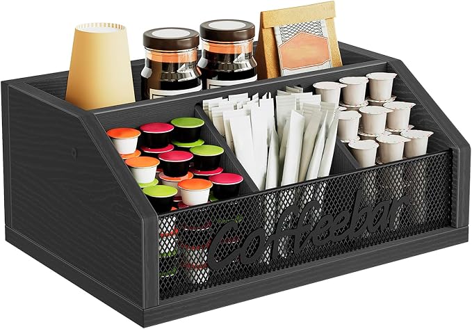 YATINEY Coffee Bar Organizer, Wooden Coffee Pod Organizer by Yatiney
