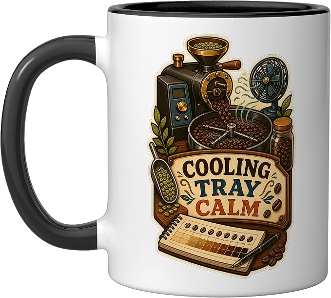 Cooling Tray Calm Coffee Roasting Ceramic Mug by Unknown