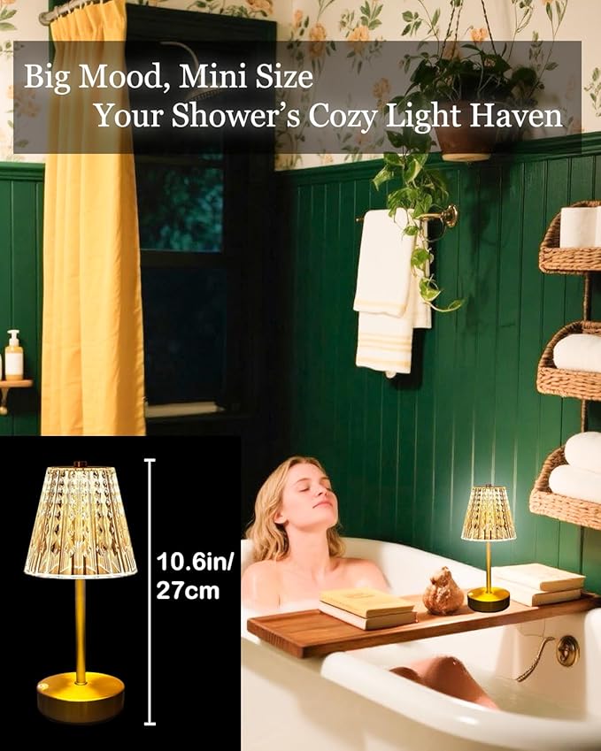 Gold Cordless Table Lamp Rechargeable, 5000mAh Battery Operated Lamps, Mini - Image 4