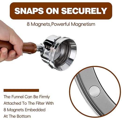 Magnetic Stainless Steel Espresso Dosing Funnel Compatible - Image 4