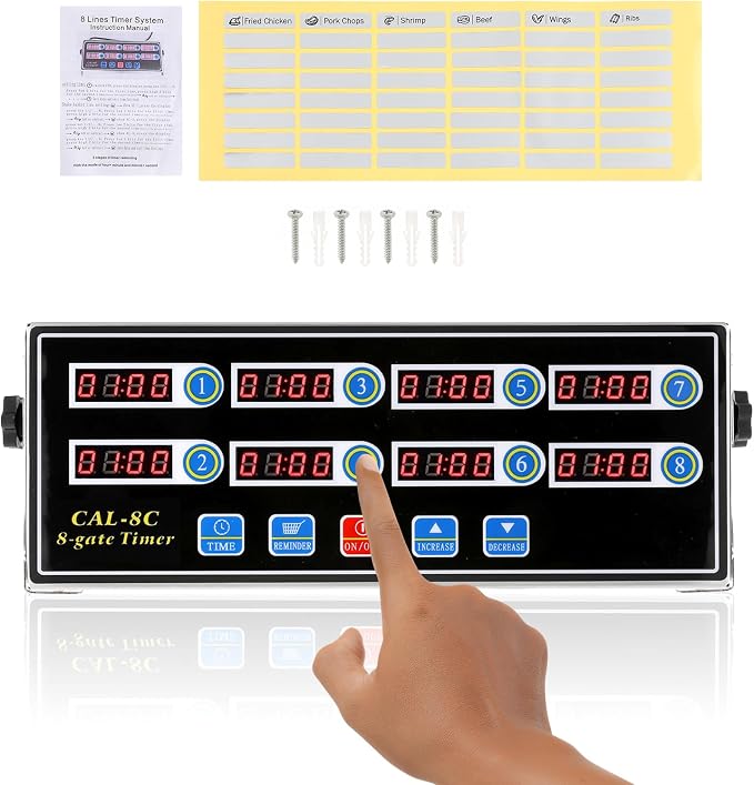 BEAMNOVA 8-Channel Digital Kitchen Timer, Commercial Timer by BEAMNOVA