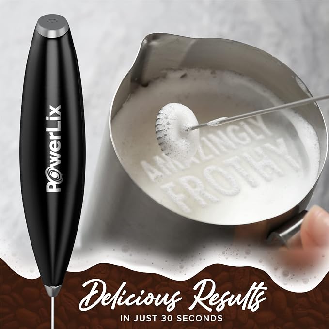 PowerLix Milk Frother Handheld Battery Operated Electric Whisk Foam Maker - Image 6