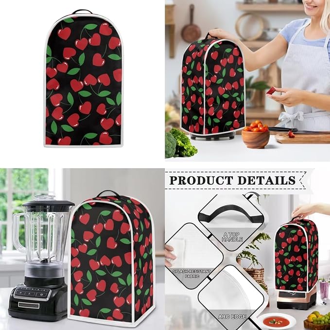 doginthehole Cherry Toaster and Blender Dust Covers Set, 2 Slice Toaster and - Image 3