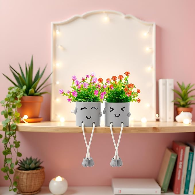 2 Packs Cute Fake Plants, Artificial Potted Plants - Image 7