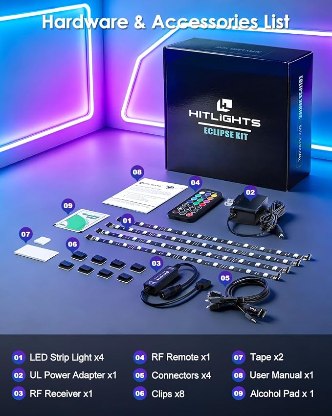 HitLights LED Strip Lights, Small LED Light Strips Dimmable, RGB 5050 Color - Image 4
