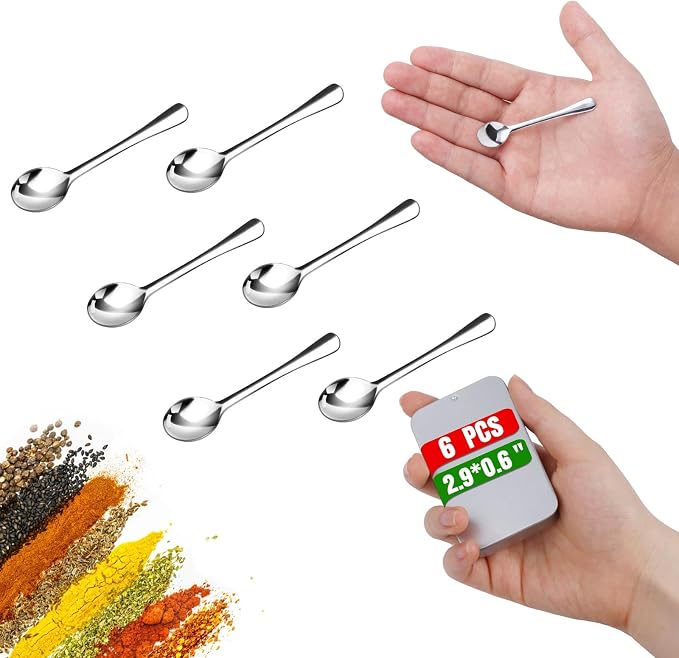 6PCS Tiny Spoons by Aosnare
