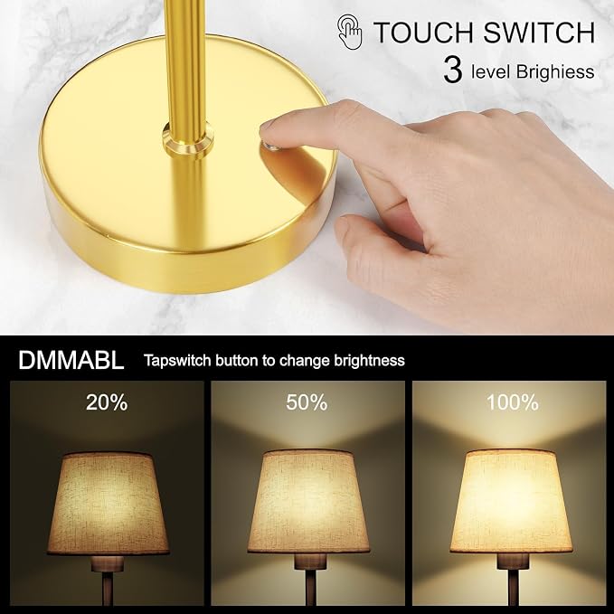 FRIDEKO HOME Rechargeable Table Lamp Gold - Image 4