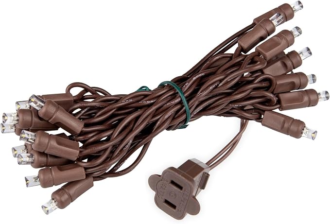 Novelty Lights 7 Feet 20 LED String Light, Warm White on Brown Wire, - Image 4