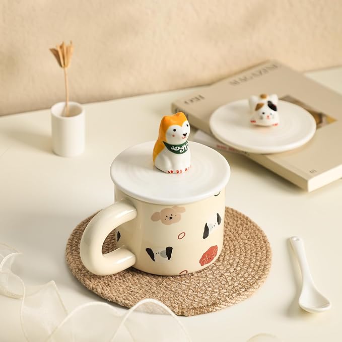 Sizikato 2pcs Porcelain Mug Lid, 4 Inch Ceramic Cup Lid - Image 5