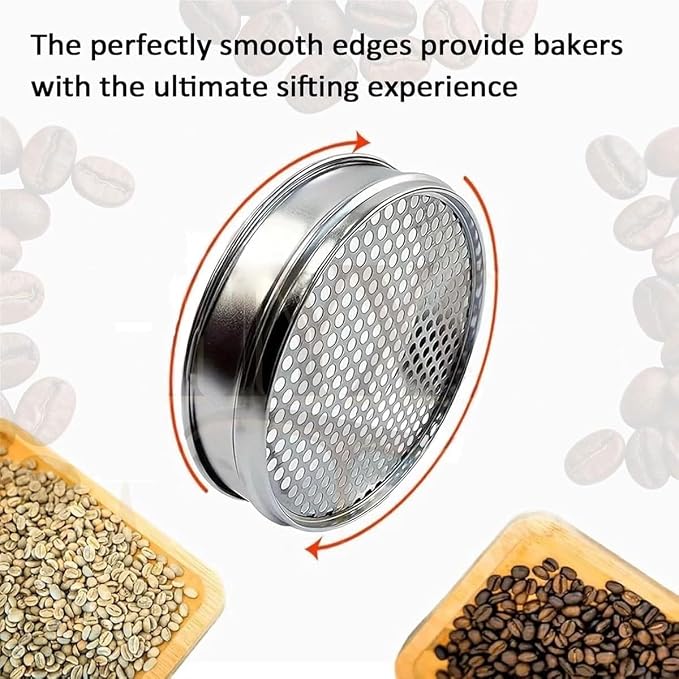 Coffee Bean Grading Sieve Set, Coffee Green Bean Stainless Steel Screen w/10 - Image 2