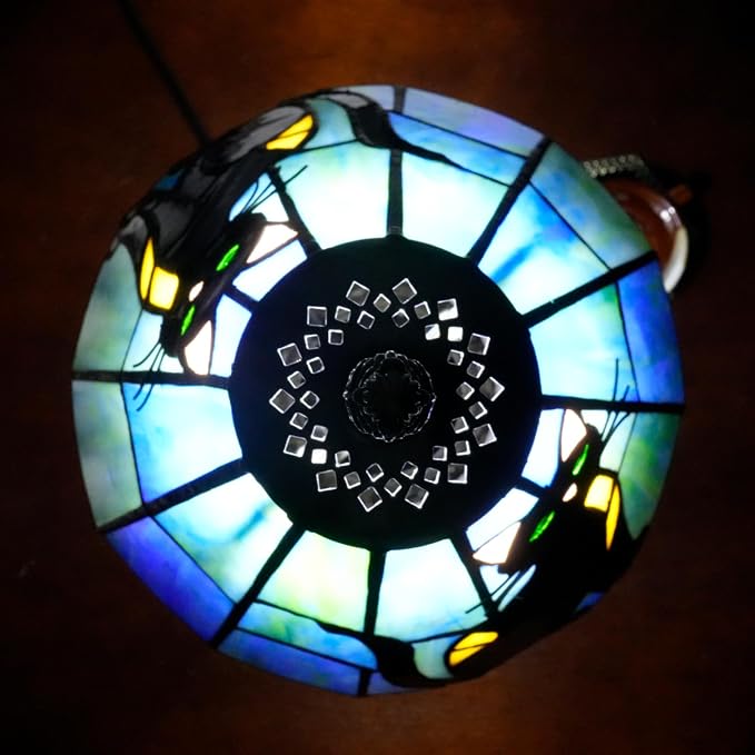 Tiffany Lamp Stained Glass Table Lamp 8X8X14 Inches Black Cat Style Living Room - Image 4
