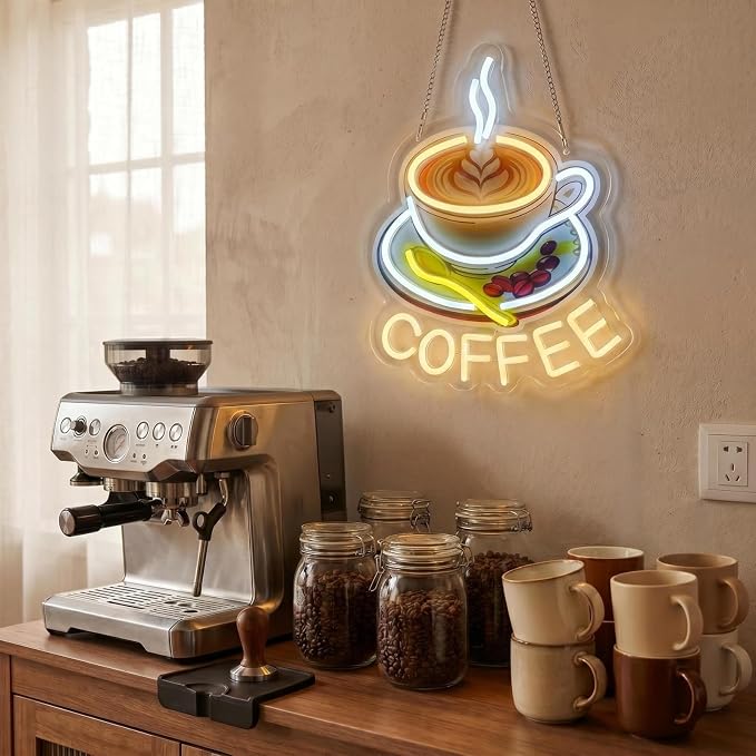 Coffee neon light, UV printed dimmable coffee LED wall decoration, suitable - Image 3