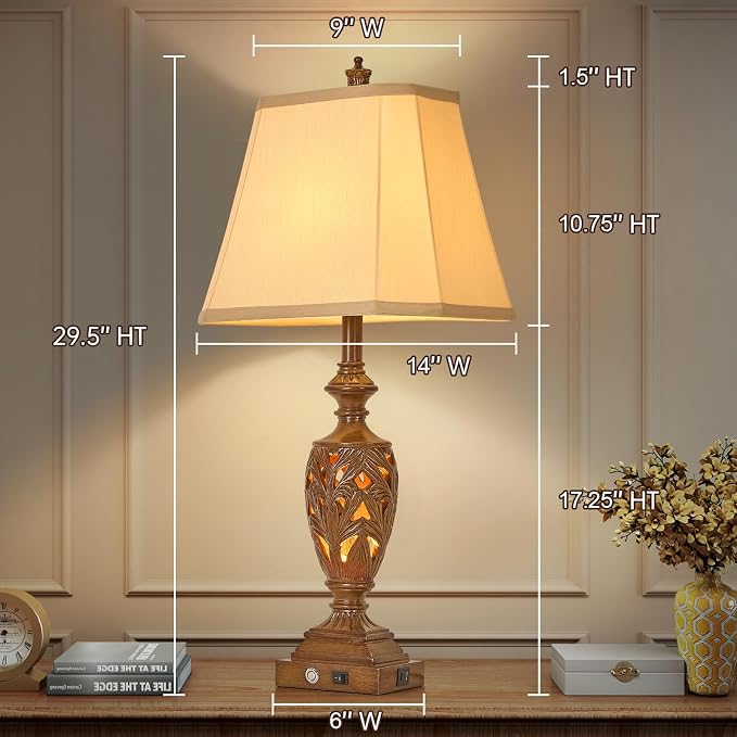 29.5"H Touch Control Traditional Table Lamp - Image 6