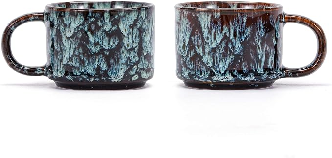 Espresso Cups Set of 2, Espresso Shot Cups, 2 ounce Ceramic Expresso Cups by RISTEASO