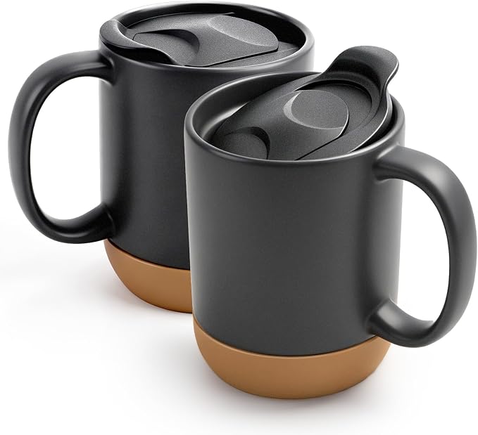 DOWAN Coffee Mugs, 15 oz Mug Set of 2, Large Ceramic Coffee Mug by DOWAN