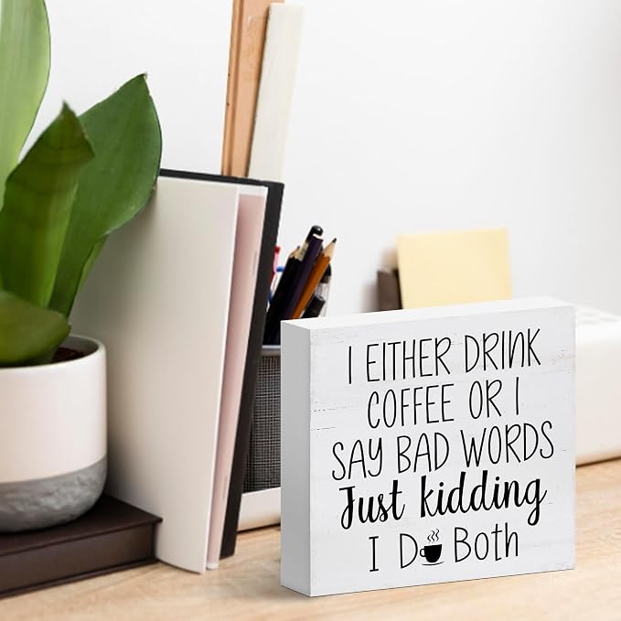 Coffee Decor for Bar Accessories Station Corner Home Kitchen Office, Drink or I - Image 2