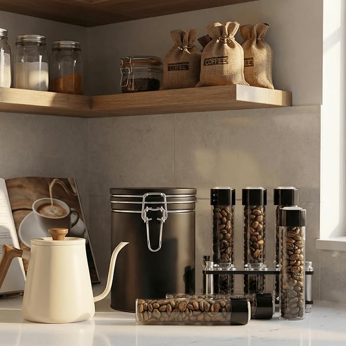 Single Dose Coffee Bean Storage, Airtight Tin Coffee Canister & Container - Image 4