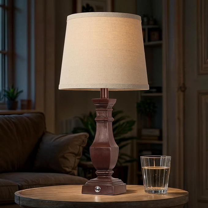 ROTTOGOON Dimmable Table Lamps Set of 2, Rustic Farmhouse Table Lamps - Image 6