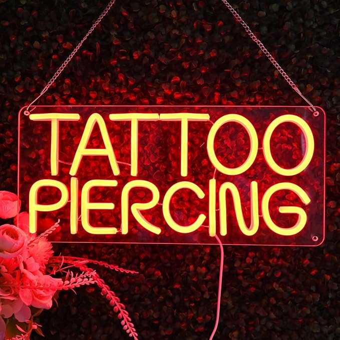Britrio TATTOO Neon Light Sign for Tattoo Salon Studio Ear Body Piercing Shop - Image 4