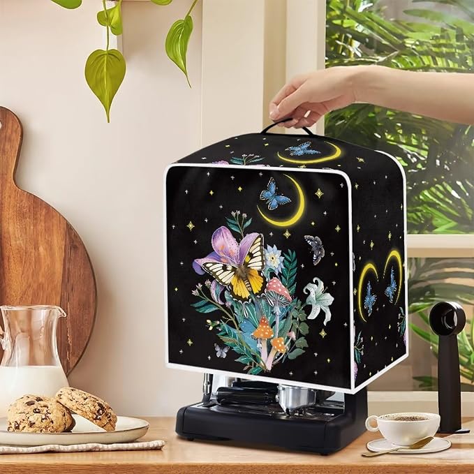 Butterfly Mushroom Coffee Maker Cover Dust Protection Coffee Machine Appliances - Image 4