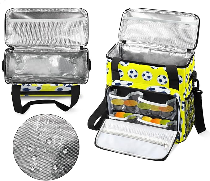 Soccer Coffee Maker Travel Bag, Soccer Large Carrying Storage Case Insulated - Image 3