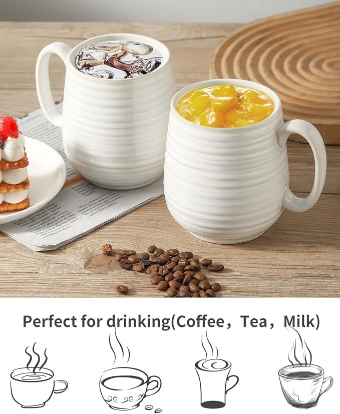 HASENSE Large Coffee Mug, 20 oz Ceramic Tea Cup - Image 4