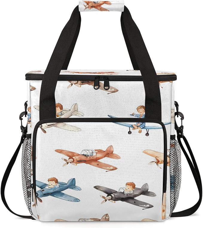 Airplane Cartoon Cute Coffee Maker Carring Bag, Large Insulated Storage by Home