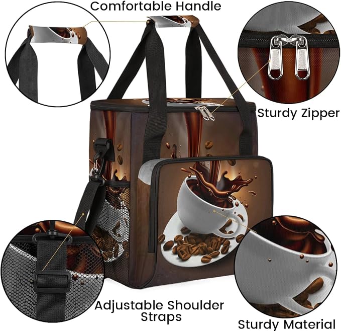 Coffee Beans Cup Coffee Maker Carring Bag Travel Carrying Storage Tote Bag - Image 6