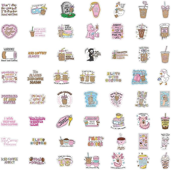 110Pcs Funny Coffee Stickers, Waterproof Vinyl Stickers - Image 8